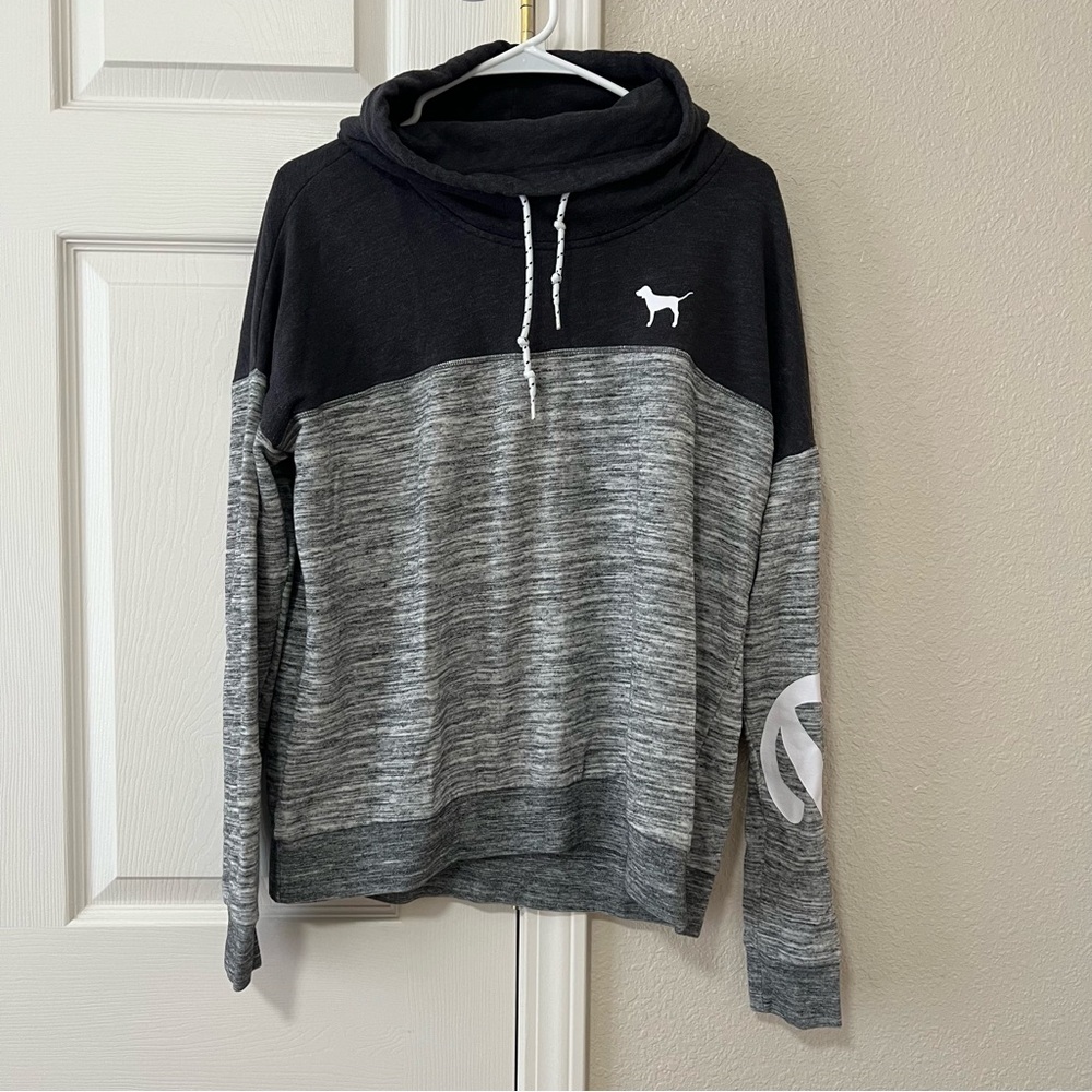 Victoria's Secret Pink Cowl Neck Gray Sweatshirt - Medium